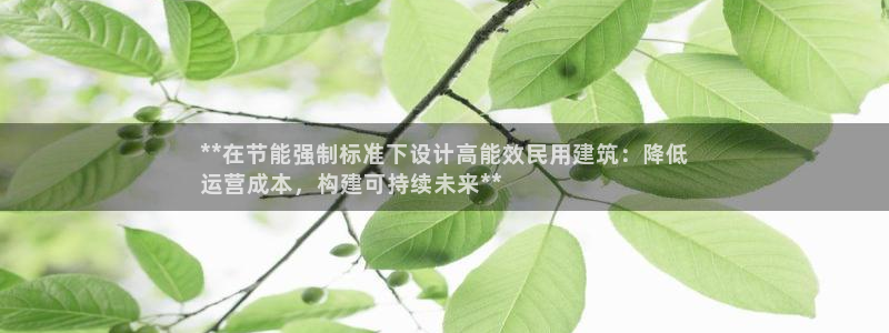 e尊国际官方网站：**在节能强制标准下设计高能效民用建筑：降低
运营成本，构建可持续未来**