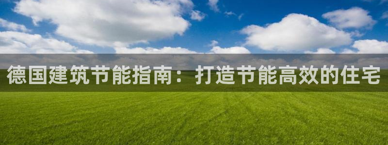 e尊国际客户端下载：德国建筑节能指南：打造节能高效的住宅