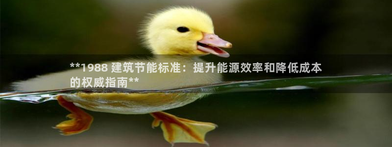 e尊国际是个黑网：**1988 建筑节能标准：提升能源效率和降低成本
的权威指南**