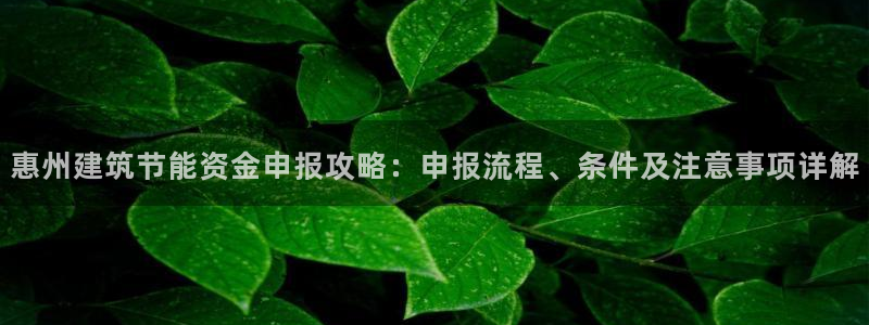 尊亿游戏国际官网：惠州建筑节能资金申报攻略：申报流程、条件及注意事项详解